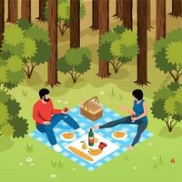 isometrische barbecue concept vector