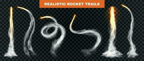 realistisch raket trails verzameling vector