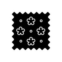 abstract afdrukpatroon op stof zwart glyph-pictogram vector