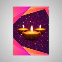 Sier elegante diwali wenskaart brochure sjabloon vector