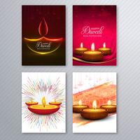 Elegante diwali-de brochurereeks van de groetkaart vastgestelde achtergrond vector