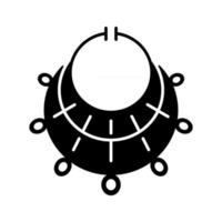 oude sieraden zwarte glyph icon vector
