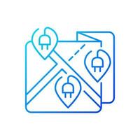 ev laadstations kaart of netwerkgradiënt lineair vectorpictogram vector