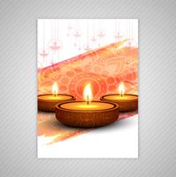 Gelukkige diwali kleurrijke brochure sjabloon vector