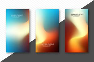 Abstracte kleurrijke elegante golfbanners geplaatst ontwerpsjabloon vector