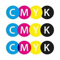 vector cmyk-symbolen cyaan magenta gele en zwarte kleuren logo's voor uw infographics en zakelijke sjablonen