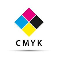 abstract logo in de vorm van een diamant met cmyk-kleur geïsoleerd op een witte achtergrond vector