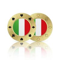 set van twee italië casino poker chips geïsoleerd op een witte achtergrond moderne vectorillustratie vector