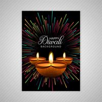 Decoratieve diwali wenskaartsjabloon ontwerp vector