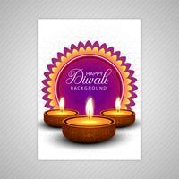 Decoratieve diwali wenskaartsjabloon ontwerp vector