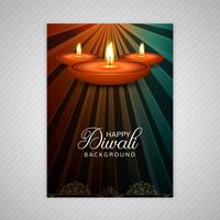 Sier elegante diwali wenskaart brochure sjabloon vector