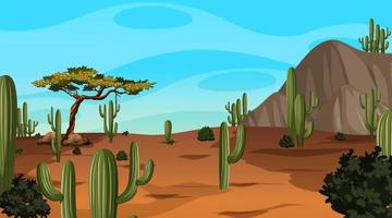 woestijnboslandschap overdag met veel cactus vector