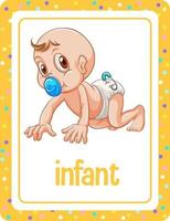 woordenschat flashcard met woord baby vector