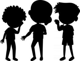 set van kinderen silhouet stripfiguur vector