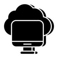 premium downloadpictogram van cloudcomputer vector