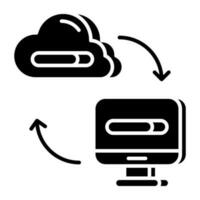 een uniek ontwerp icoon van wolk apparaat overdracht vector