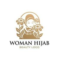 mooi hijab vrouw logo sjabloon vector