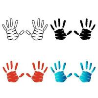 abstract hand- voetafdruk silhouet illustratie vector