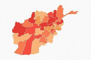 kleurrijk afghanistan verdeeld kaart illustratie vector