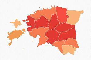 kleurrijk Estland verdeeld kaart illustratie vector