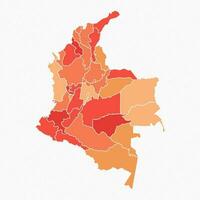 kleurrijk Colombia verdeeld kaart illustratie vector