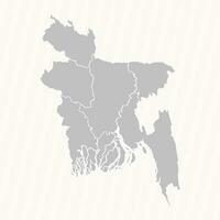gedetailleerd kaart van Bangladesh met staten en steden vector