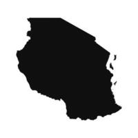 abstract silhouet Tanzania gemakkelijk kaart vector
