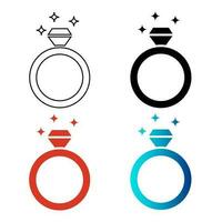 abstract bruiloft ring silhouet illustratie vector