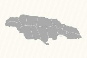 gedetailleerd kaart van Jamaica met staten en steden vector