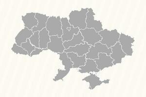 gedetailleerd kaart van Oekraïne met staten en steden vector
