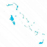 vlak ontwerp kaart van Bahamas met details vector