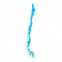 vlak ontwerp kaart van Chili met details vector