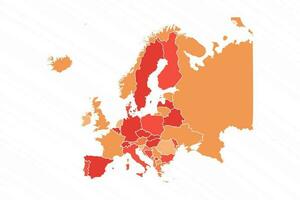 vlak ontwerp kaart van Europa met details vector