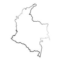 hand- getrokken bekleed Colombia gemakkelijk kaart tekening vector