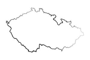 hand- getrokken bekleed Tsjechisch republiek gemakkelijk kaart tekening vector