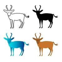 abstract vlak gazelle dier silhouet illustratie vector