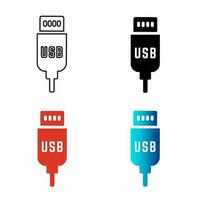 abstract USB kabel silhouet illustratie vector