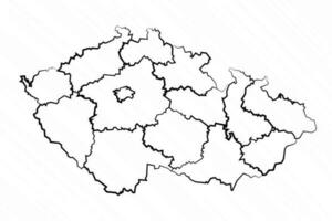 hand- getrokken Tsjechisch republiek kaart illustratie vector