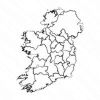 hand- getrokken Ierland kaart illustratie vector