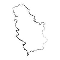 hand- getrokken bekleed Servië gemakkelijk kaart tekening vector