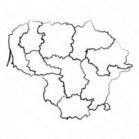 hand- getrokken Litouwen kaart illustratie vector