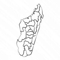 hand- getrokken Madagascar kaart illustratie vector