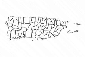 hand- getrokken puerto rico kaart illustratie vector