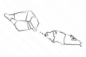 hand- getrokken Samoa kaart illustratie vector