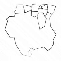 hand- getrokken Suriname kaart illustratie vector
