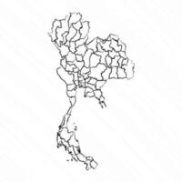 hand- getrokken Thailand kaart illustratie vector