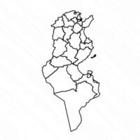 hand- getrokken Tunesië kaart illustratie vector