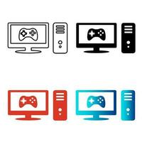 abstract gaming pc silhouet illustratie vector