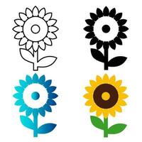 abstract zonnebloem silhouet illustratie vector