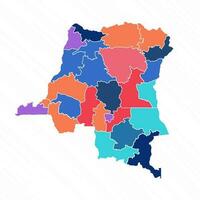 veelkleurig kaart van democratisch republiek van de Congo met provincies vector